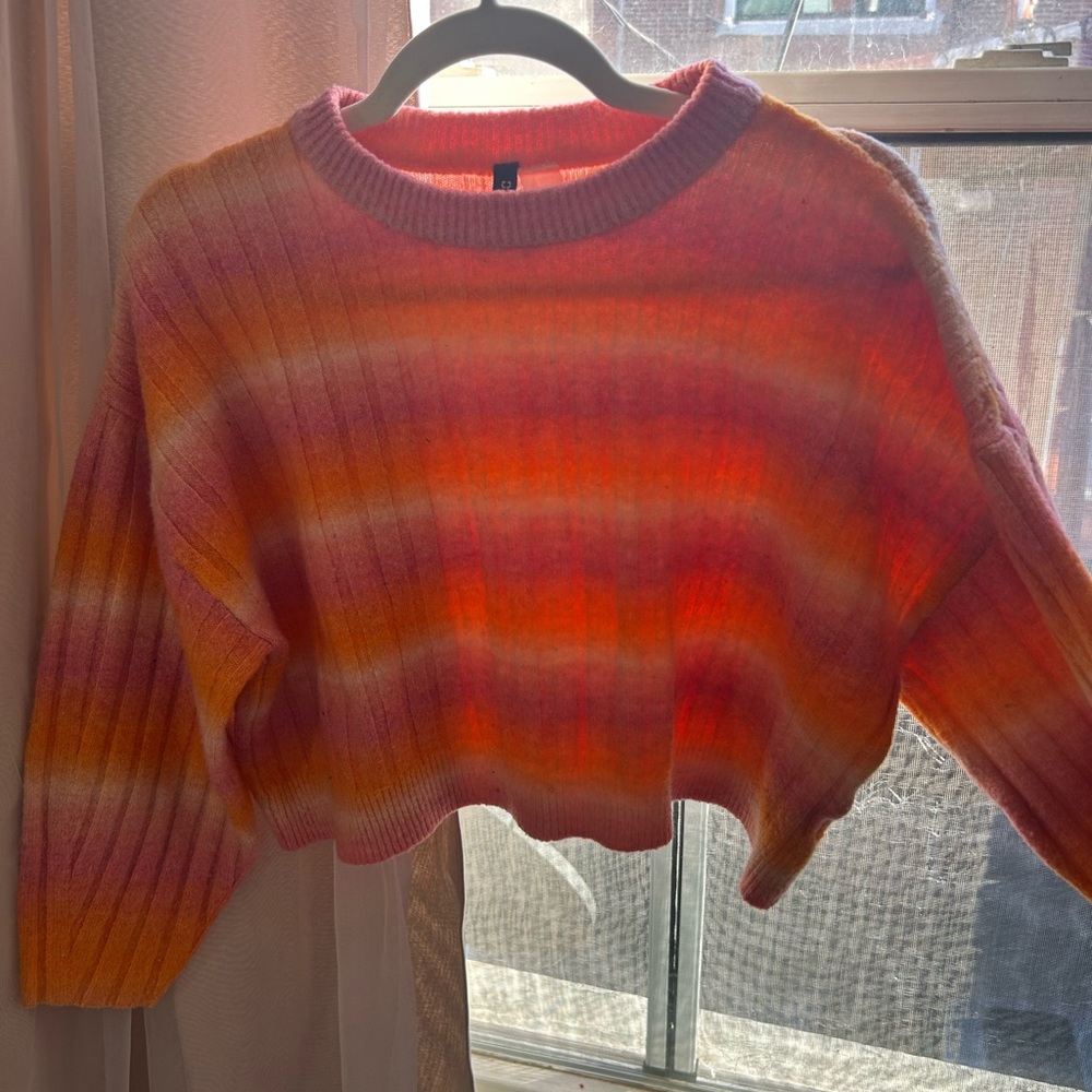Sunset Orange Cropped Sweater